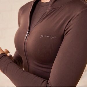 SOLD Youngla W517 Curve Bodycon Jacket Bossy Brown Xsmall